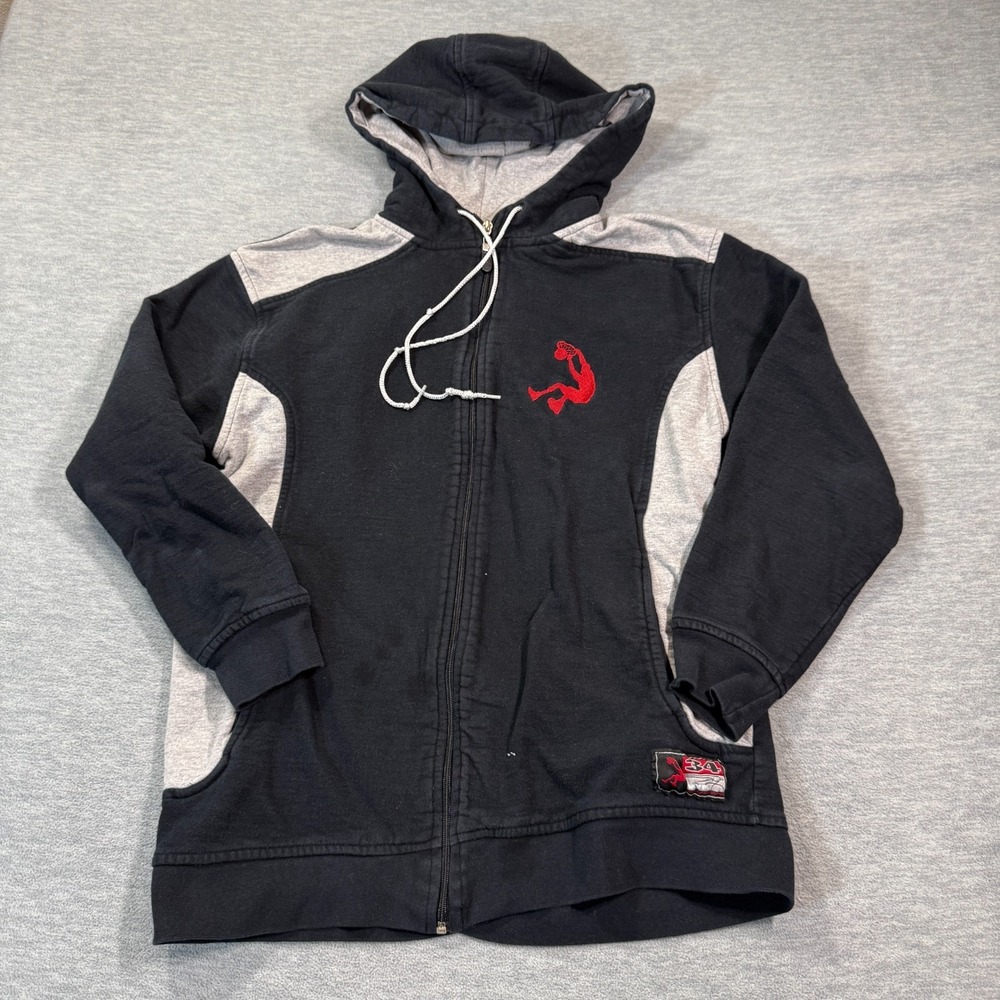 Shaquille O'Neal Hoodie Men's Medium Black Full Zip Sweatshirt Shaq 34 Basketbal